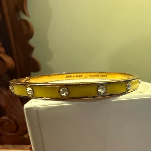 Kate Spade Yellow Enamel and Gold CZ Crystal Hinge Bracelet - Picture 6 of 8